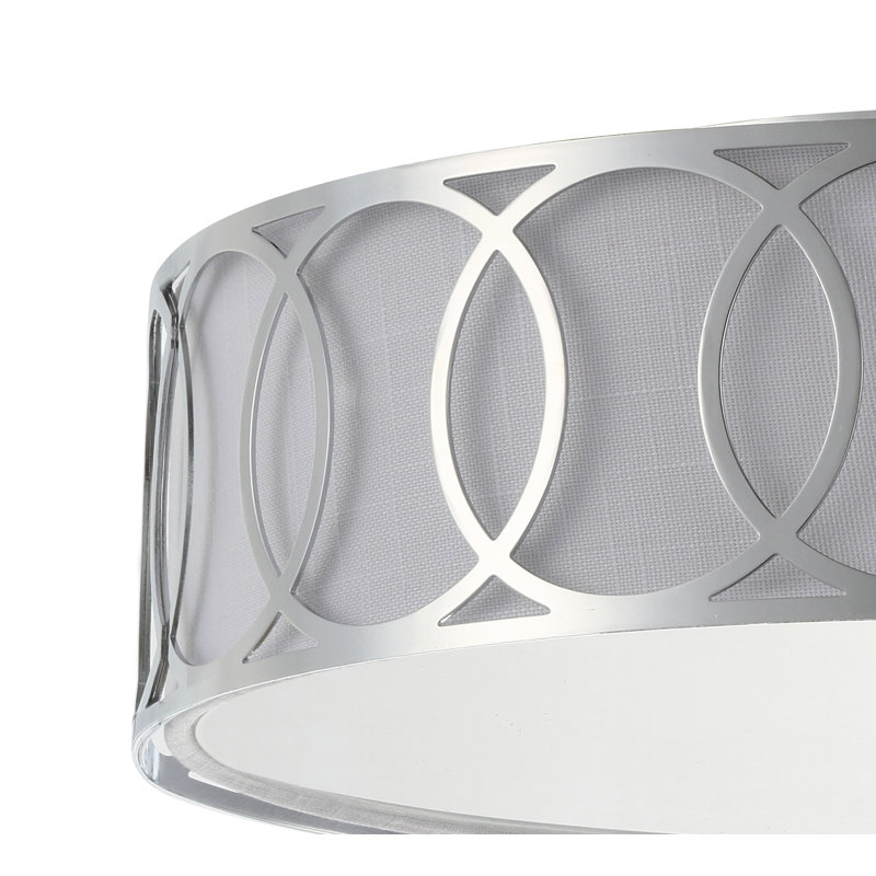 Plafonnier encastré en métal Hershberger, Chrome chrome, H 5,5 po x l 15,5 po x P 15,5 po
