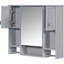 Armoire murale de salle de bain avec miroir - intérieur spacieux et polyvalent avec rangement à fonctions grises 35 po x 28 po