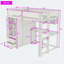Lit mezzanine en bois à 2 tiroirs avec bureau, armoire, étagères, ports USB et éclairage DEL-1316389974-1316389975