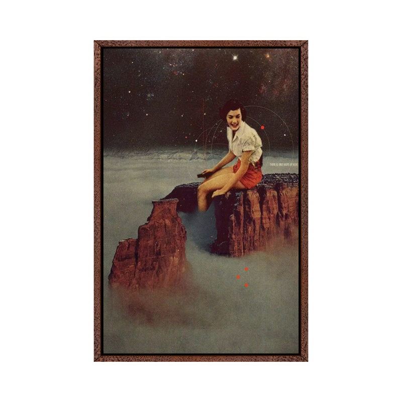 Only Hope Up Here by Frank Moth - Print on Canvas, 66.04cm H x 45.72cm W x 3.81cm D, Classic Brown Wood Framed