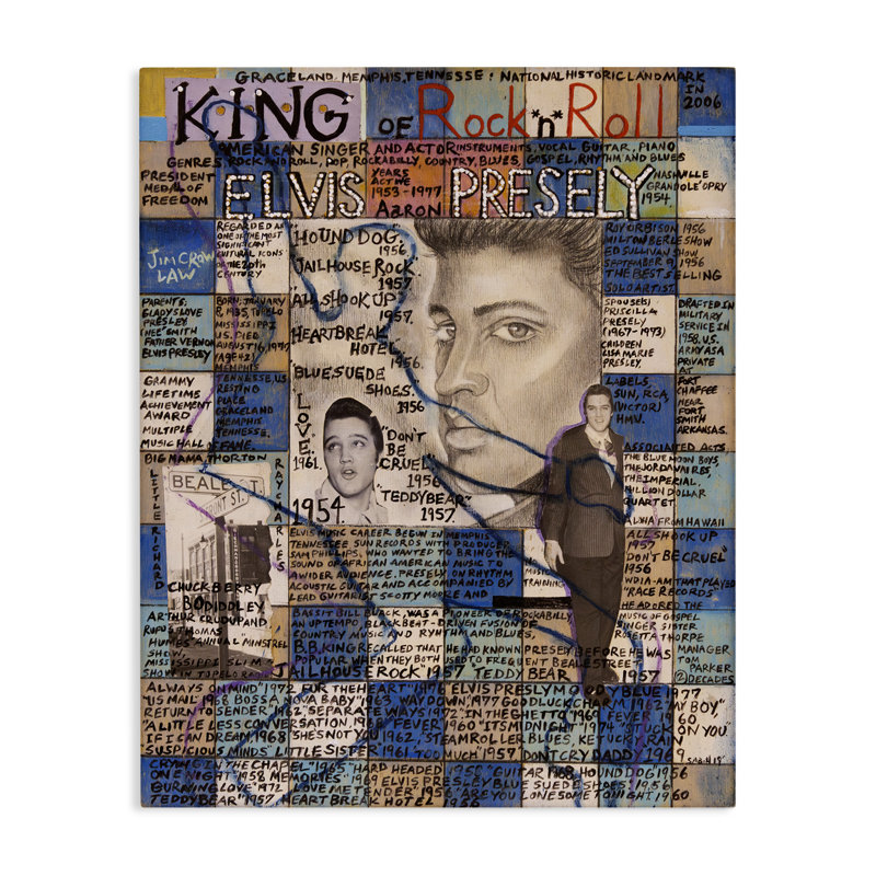«Elvis Presley Collage» par Sabin, H 20 po x l 16 po