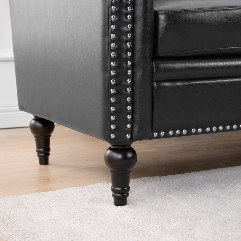 Canapé modulaire en cuir Ra Ra, Black Faux Leather