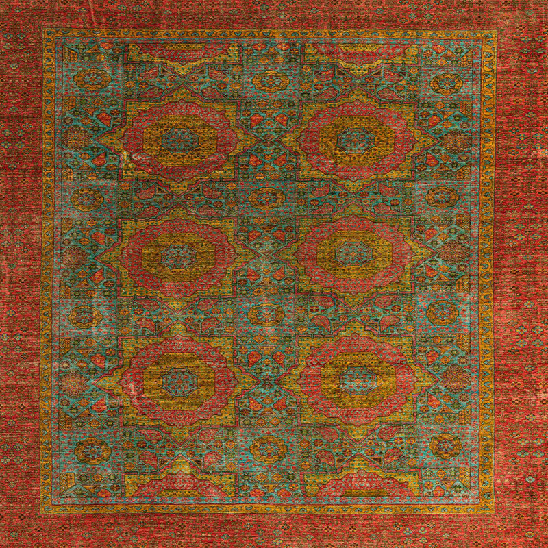 Southwestern Indoor Rug, Square 5'