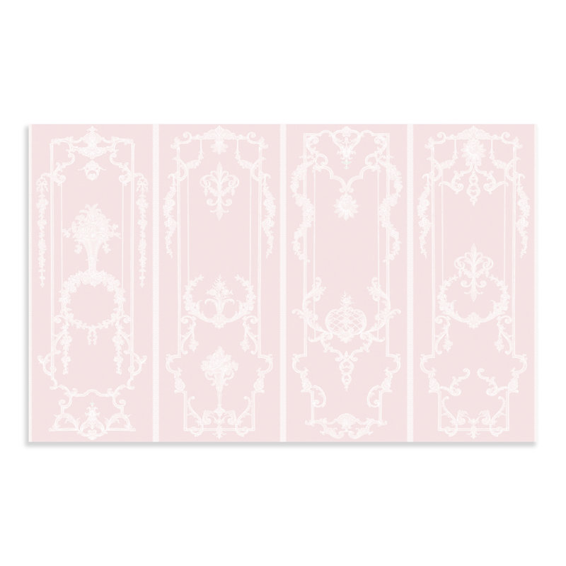 by Rachel Ashwell Panel Francaise Made to Order Fixed Size Mural 2.5m x 4m Mural Roll, Pink