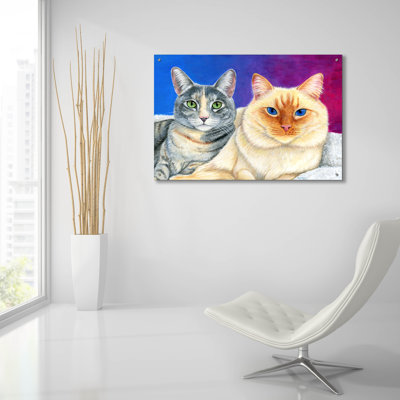 Art mural épique «Two Cute Cats» par Rebecca Wang