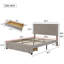 Lit plateforme tapissier en velours avec grand tiroir taille beige