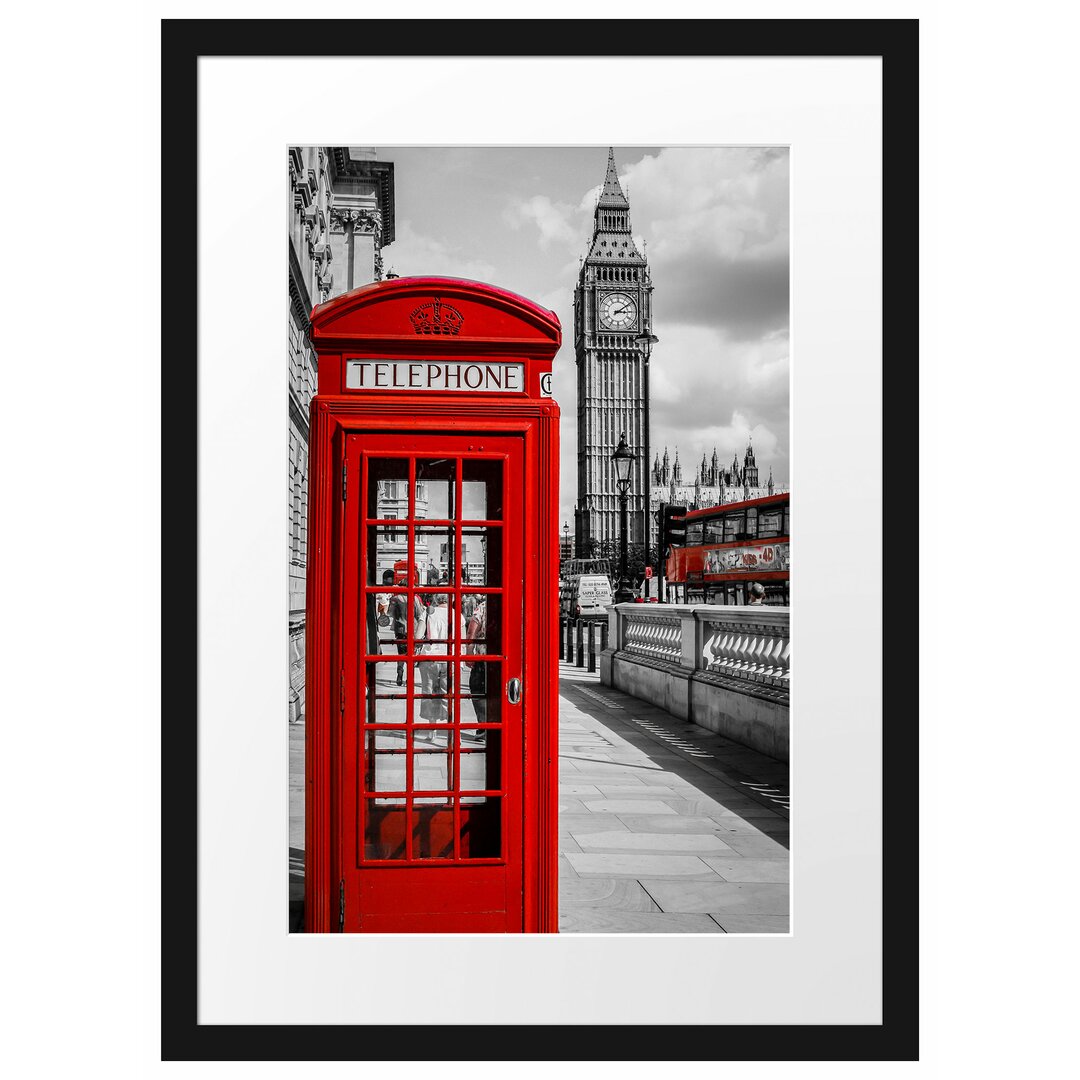 Gerahmter Fotodruck Telephone Box in London