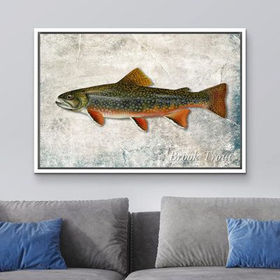 Fish " Trout Fish On Granite Marine Life Animals "