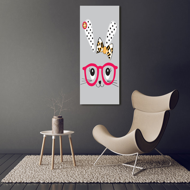 Rabbit With Glasses - Wrapped Canvas Print