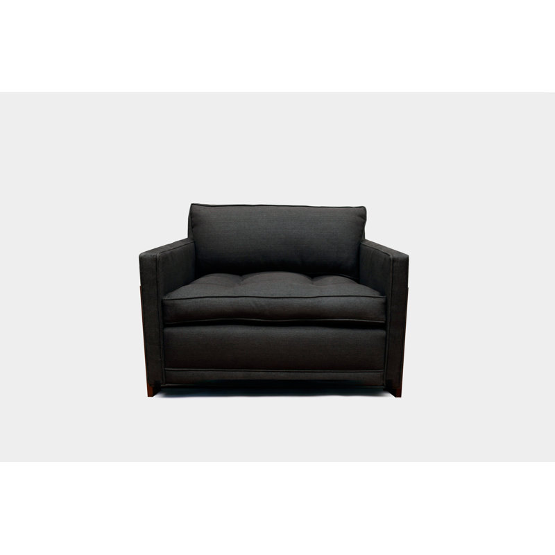 Tufted Armchair, Charcoal Velvet