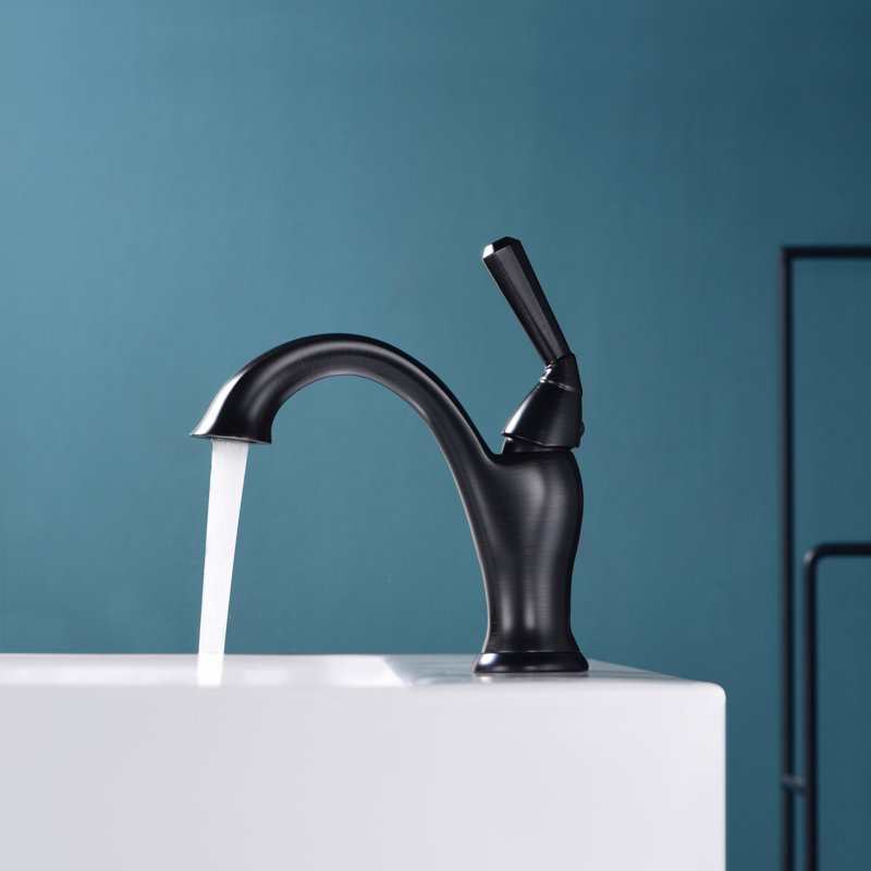 Z Collection Single-Handle Deck-Mount Mid-Arc Lavatory Bathroom Sink Faucet with Drain Assembly - Oil Rubbed Bronze