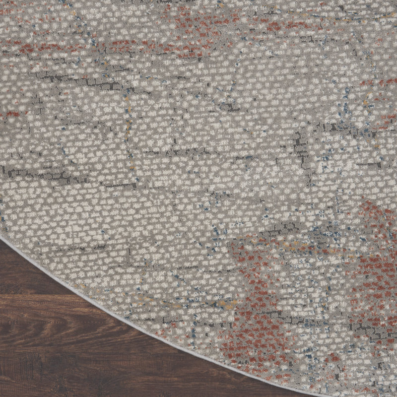 Abstract Indoor Rug, Round 5'3"
