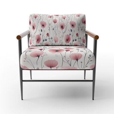 Floral Upholstered Chair - Rose Meadow Pink Arm Chair
