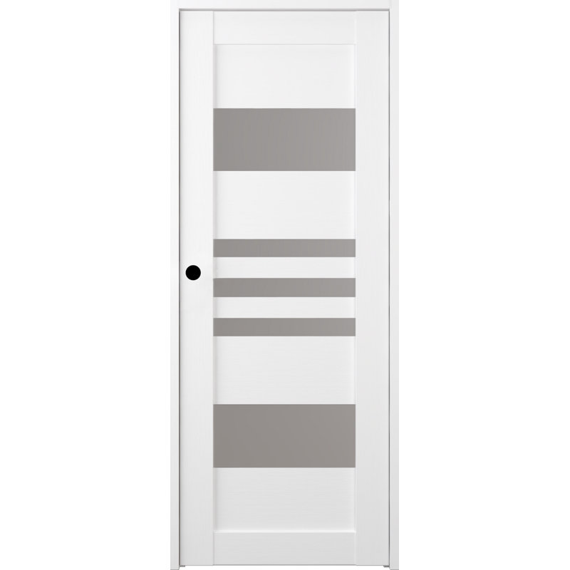 Porte standard en bois massif lambrissé et verre, 18 po x 80 po