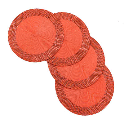 Rome Woven Braided Table Placemats 15 Inch Round Set of 4 Dining & Kitchen Placemat