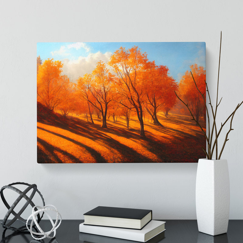 Autumn Forest Painting Vol.5 - Wrapped Canvas, 35cm H x 50cm W x 3cm D