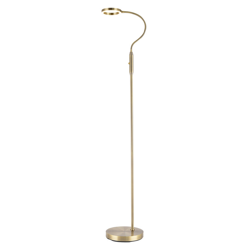 140cm LED Traditional Floor Lamp, Antique Brass, Gold