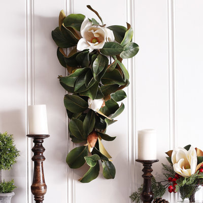 Ornement de porte à façade 2,6' magnolia real touch all seasons