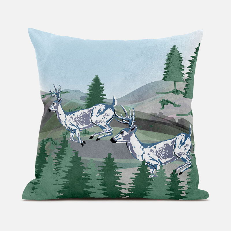 Coussin 26 po x 26 po, Vert/bleu