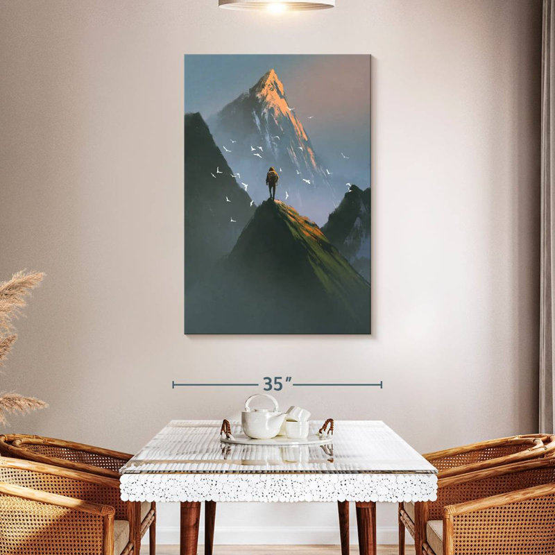 Senne Man On Mountain, 48" H x 32" W