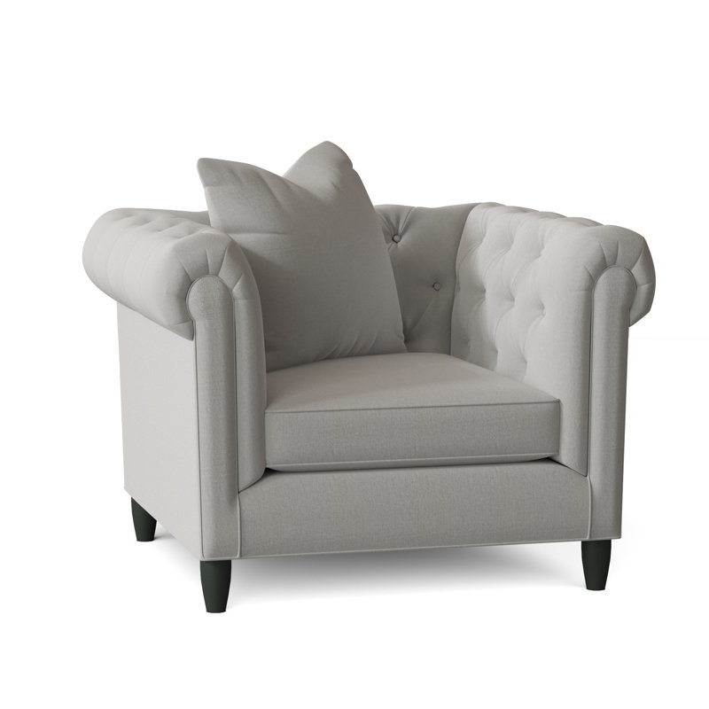 Fauteuil Chesterfield l 43 po Caspar, Microfibre Gipsy Vapor Performance