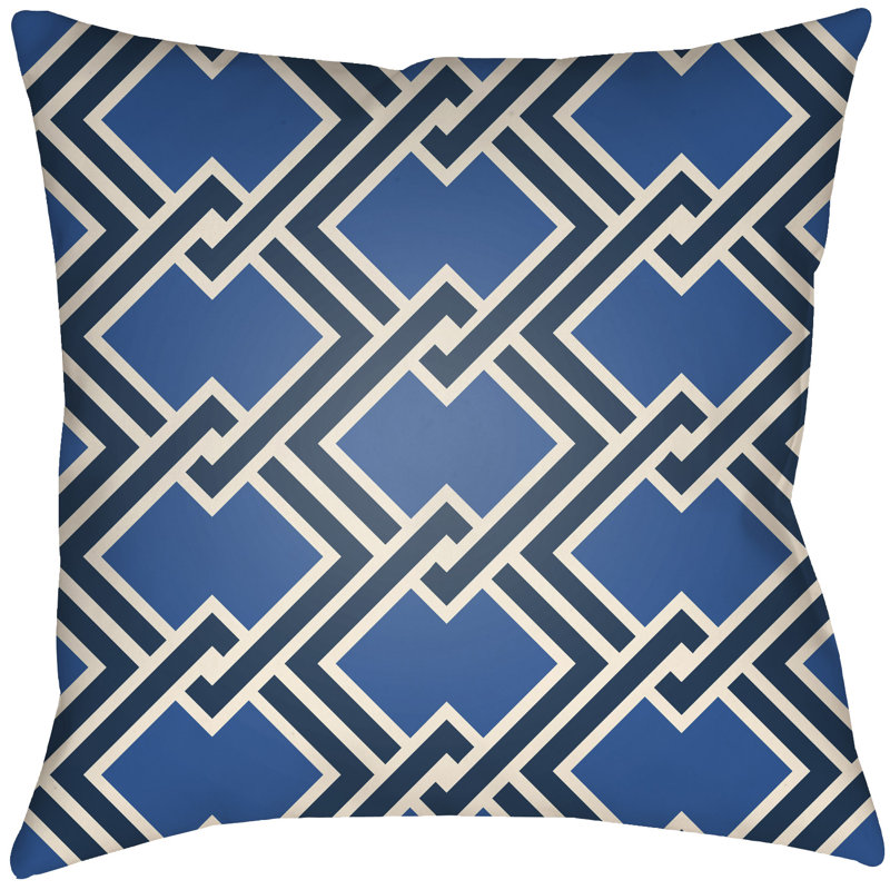 Litchfield Cabana Indoor/Outdoor Throw Pillow, 22" H x 22" W, Royal Blue/Navy Blue
