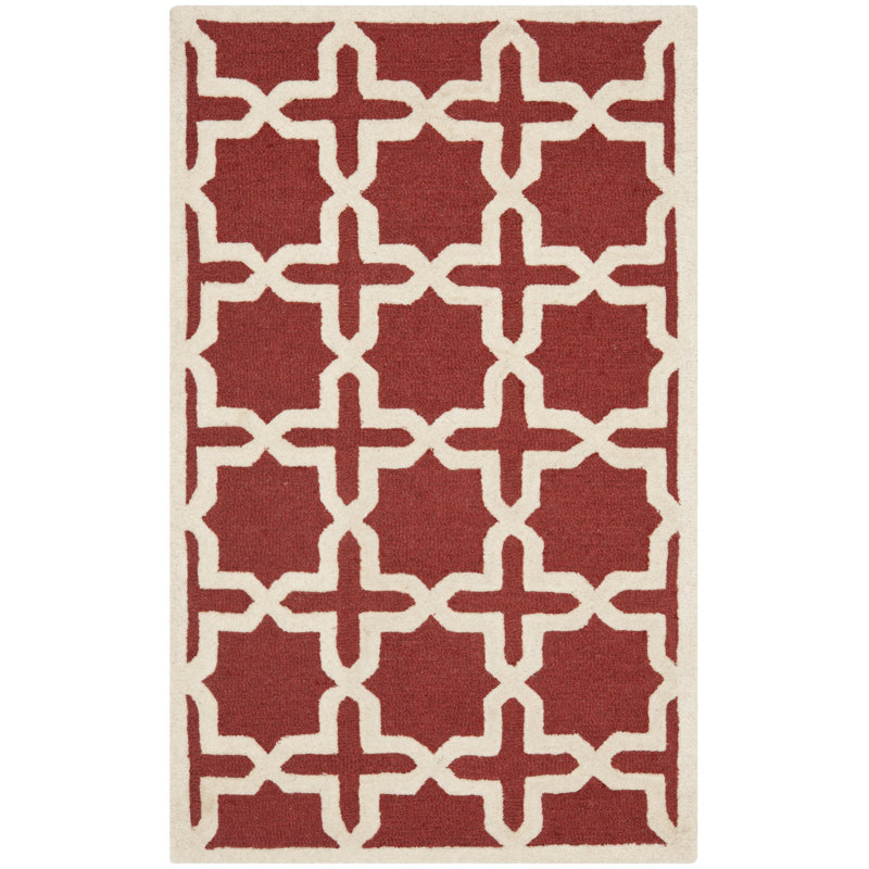 Igna Cambridge Hand Tufted Wool Geometric Rug, Rectangle 2'6" x 4'