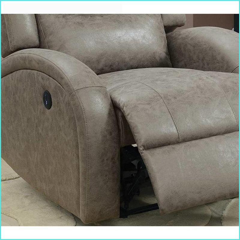 Recliners Power Recliner in Stone 35”W x 38”D x 40”H | Leather | Grey