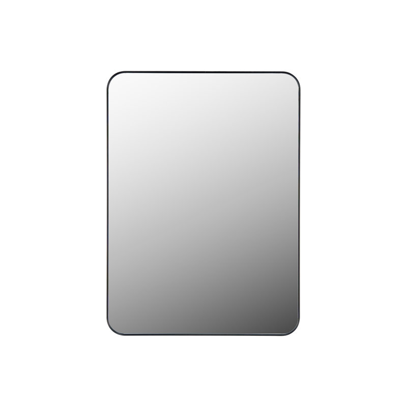 Square Wall Mounted Mirror 30" x 40" Mirror with Aluminium Alloy Frame, 22" x 30", Black, Rectangle