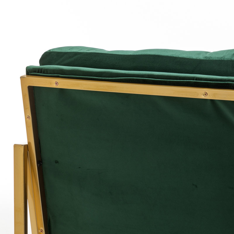Fauteuil large de 26 po Marchant, Vert, Doré