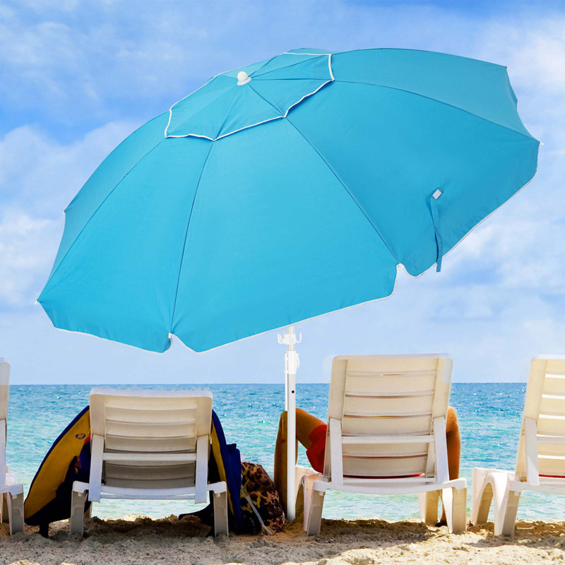 Parasol de plage 78 po Maciel, Bleu clair