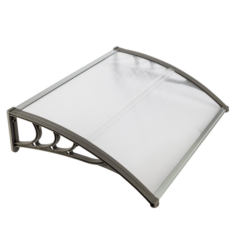 Auvent avant de porte standard en plastique 3 pi 4 po x 2 pi 7 po, Gris / blanc