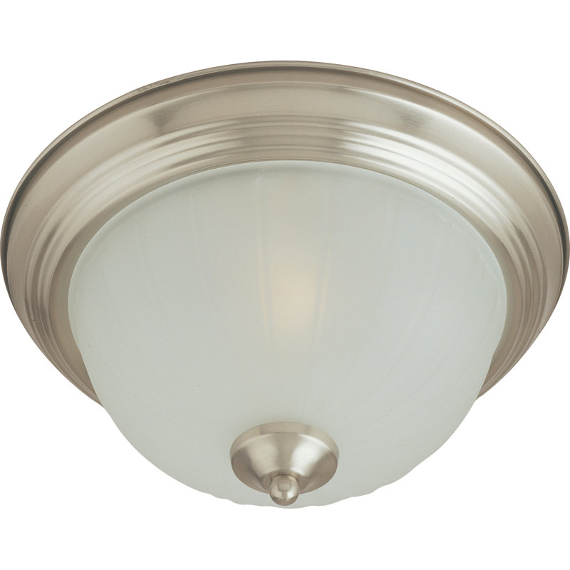 Carder Glass Flush Mount, Satin Nickel, 6" H x 16" W