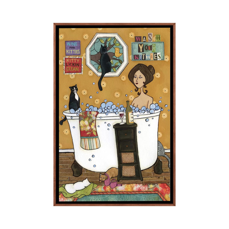 « Wash your kitties » par Jamie Morath-impression, H 48 po x l 32 po x P 1,5 po, Pas de tapis