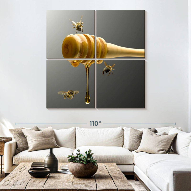 Brampt Honey Dipper And Bees, 74" H x 74" W