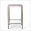 Table de bar d'extérieur en aluminium avec plateau en verre de 43 po, finition grise