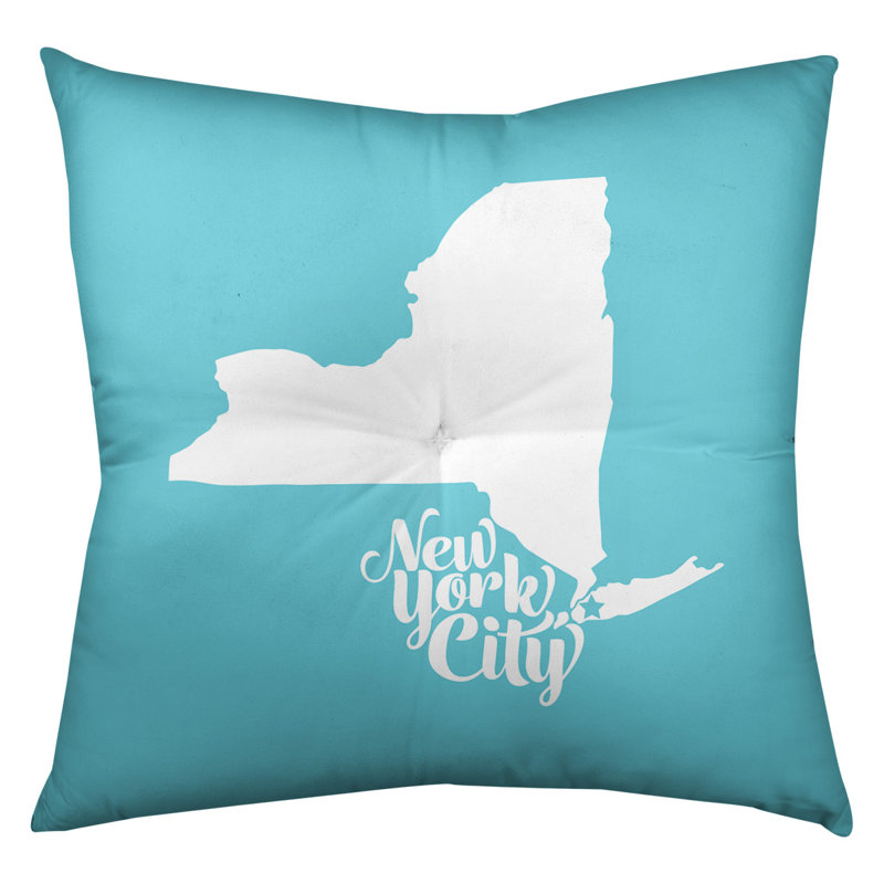 Coussin de plancher touffeté, 30 po x 30 po, Bleu sarcelle, New York