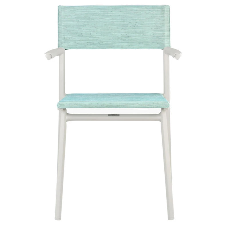 Fauteuil de terrasse empilable, Mistral bleu, Sable