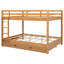 Grand lit superposé en bois avec lit gigogne, structure en pin fiable, peu encombrant pour les chambres partagées, outils faciles à assembler de grande taille, maximise l'espace de la chambre à coucher, lattes solides-128991939