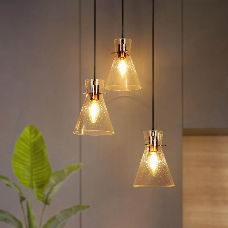 Luminaire suspendu conique à 3 lumières Layni