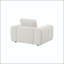 Chaise d'appoint rembourrée avec profil sculptural, capitonnage et accoudoirs surdimensionnés - ivoire-130221679