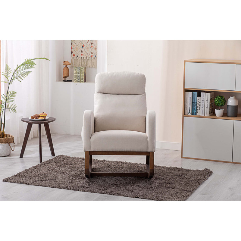 Chaise berçante Jonnita, Polyester beige