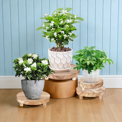 4 présentoirs de contremarches en bois, 4 contremarches en bois pour la table, un petit support de table ronde, un support en bois rustique, un plateau à plusieurs niveaux pour la cuisine