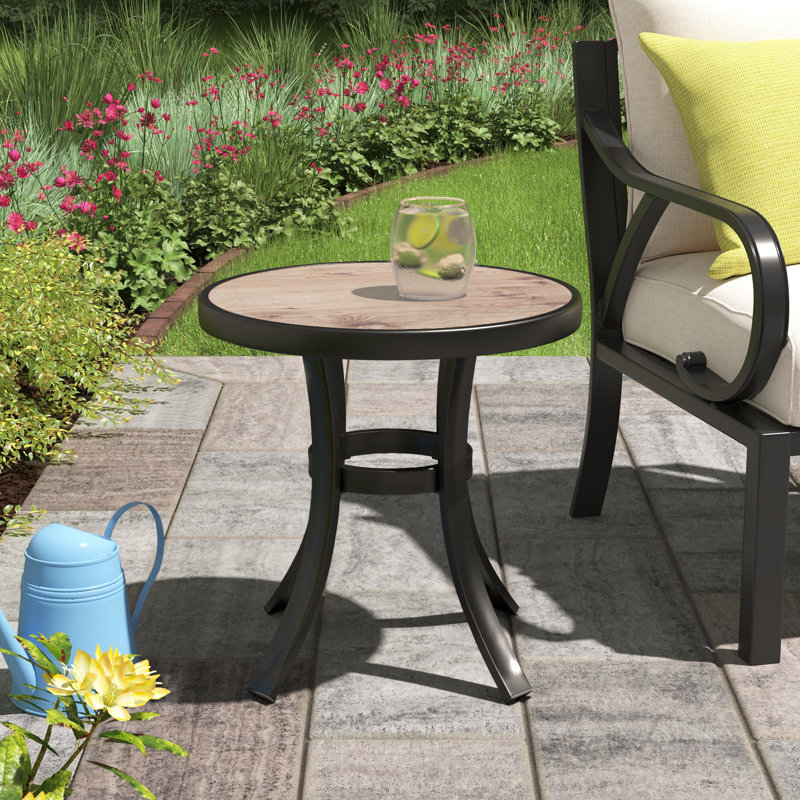 Round Metal Outdoor Dining Table , 48.3cm cm W 48.3cm cm D