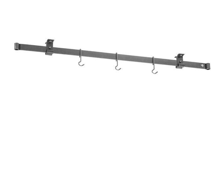 Steel Handcrafted Rectangle Wall Mounted Pot Rack, 5.5" H x 48" W x 2" D