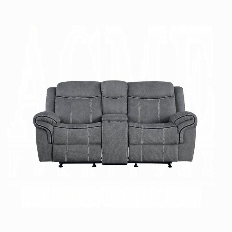 Arthur Motion Loveseat & Console w/USB Port, Gray