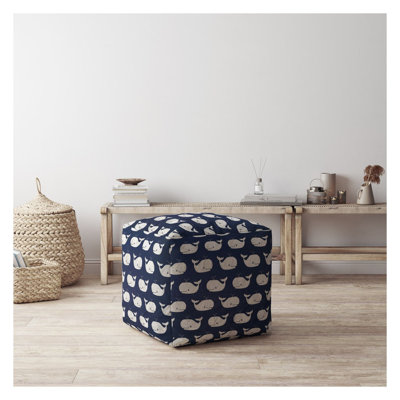 Housse de pouf en sergé bleu 17 po