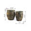 Set Of 2 Iron Flower Pot Distressed, L:13X13x14.5''  S:11X11x13.5''