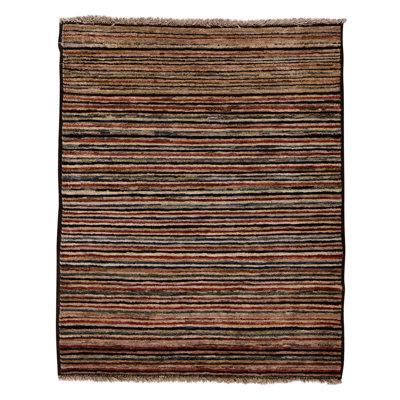 Hand Knotted Wool Area Rug in Multi