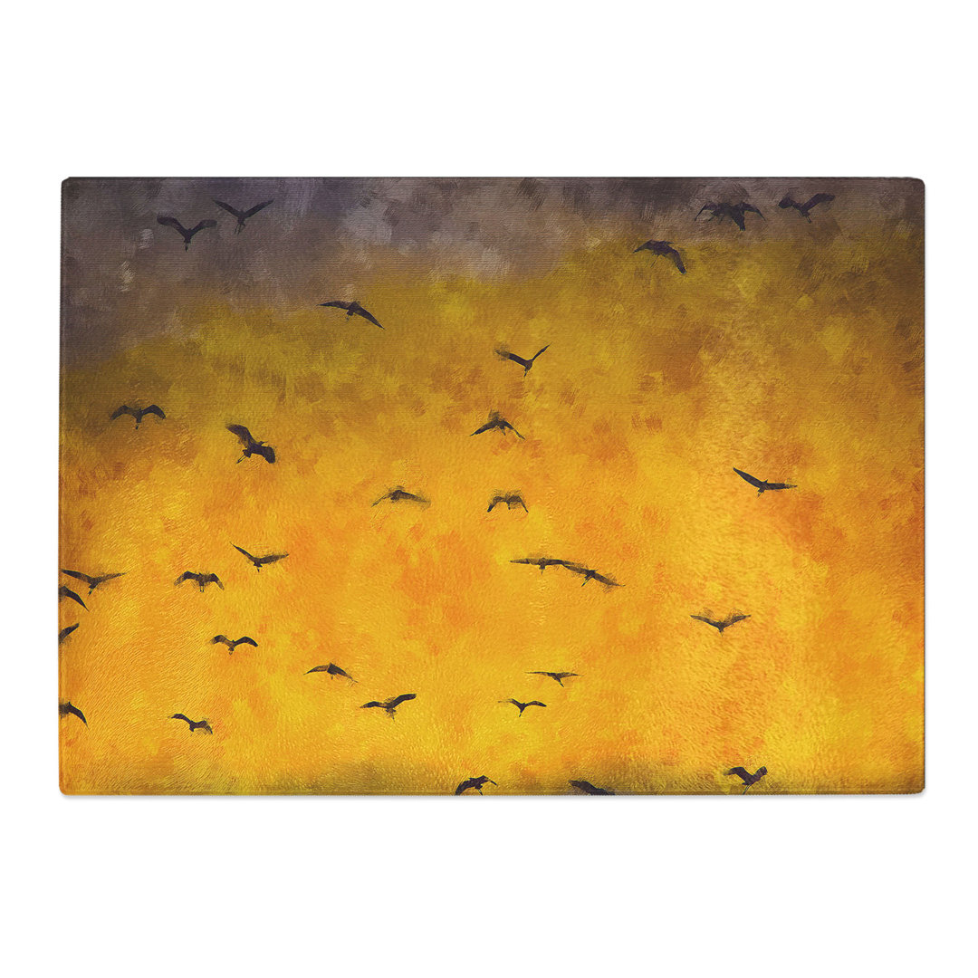 Tempered Glass Egrets at Sunset Chopping Board